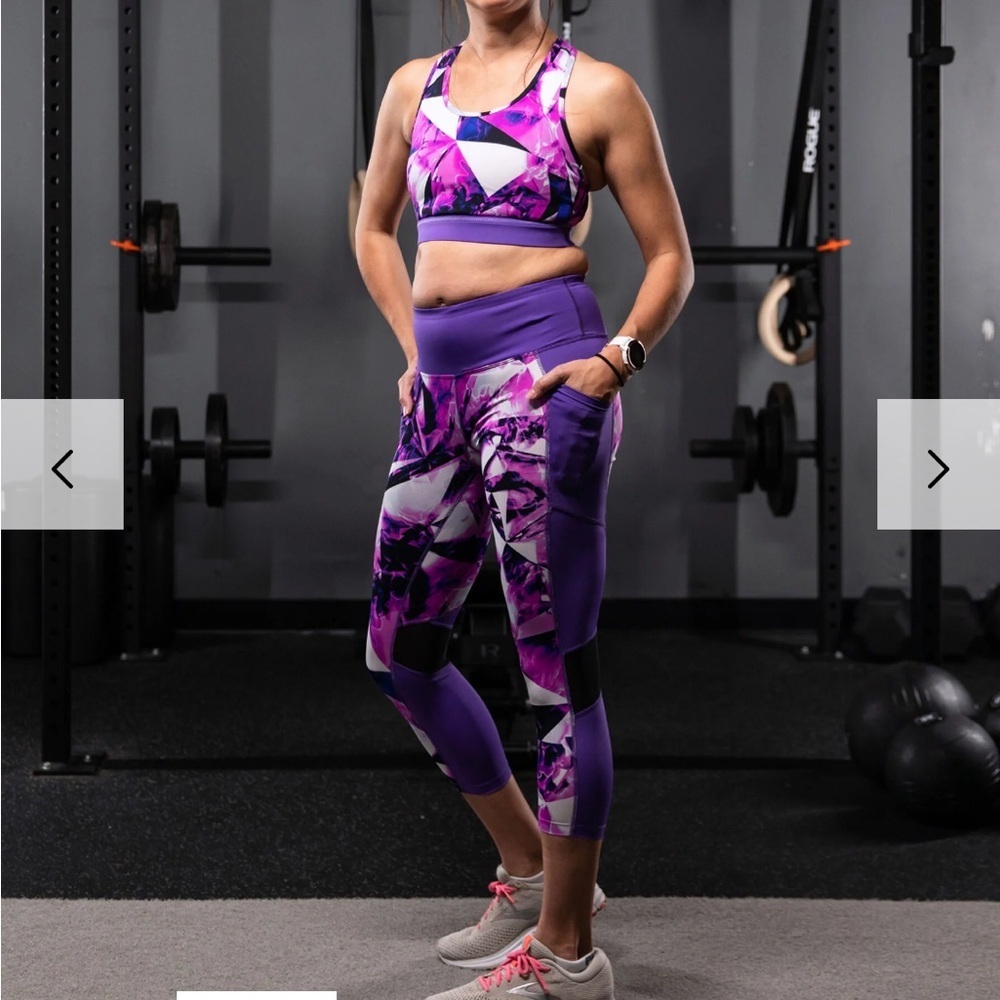 RISE High‎ Waist Crop Activewear Leggings high waist medium impact L Yoga